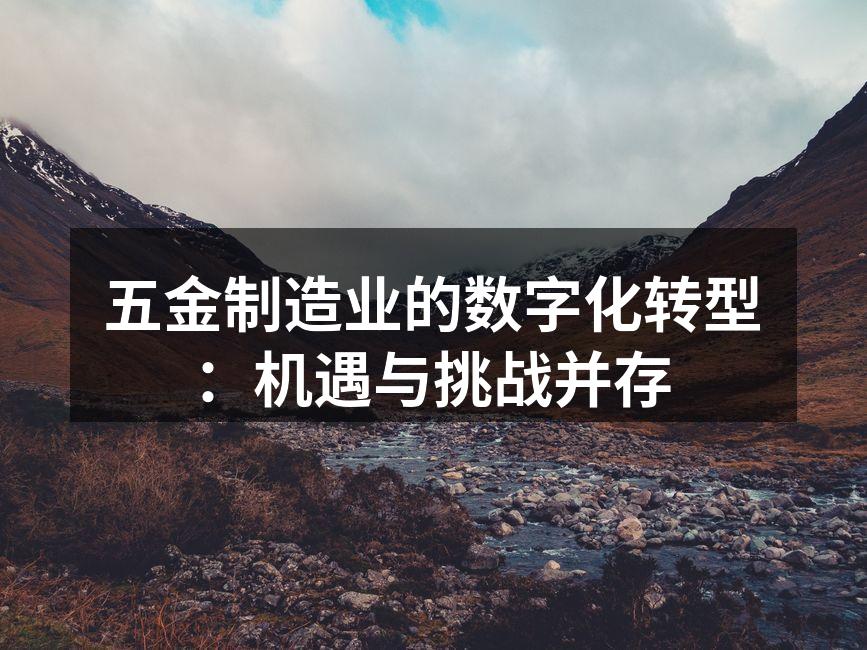 五金制造业的数字化转型:机遇与挑战并存